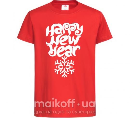 Дитяча футболка HAPPY NEW YEAR SNOWFLAKE Червоний фото