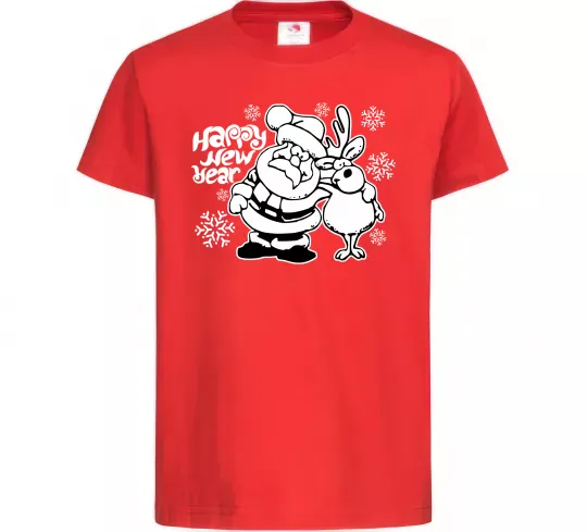 Детская футболка Happy New Year Красный фото