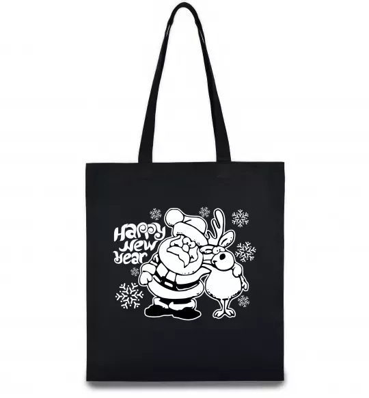 Эко-сумка Happy New Year Черный фото