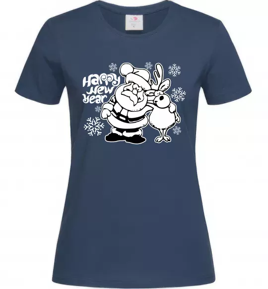 Женская футболка Happy New Year Темно-синий фото