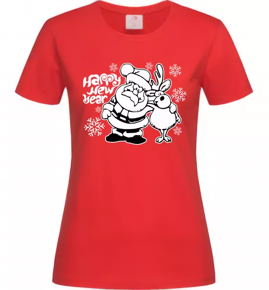 Женская футболка Happy New Year Красный фото