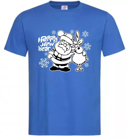 Чоловіча футболка Happy New Year Яскраво-синій фото