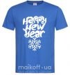 Мужская футболка HAPPY NEW YEAR SNOWFLAKE Ярко-синий фото