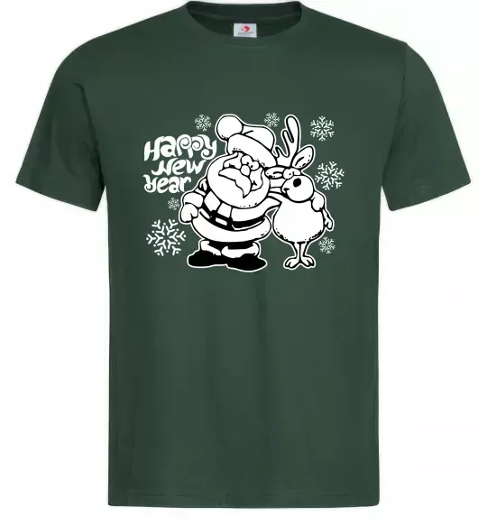 Чоловіча футболка Happy New Year Темно-зелений фото