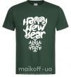 Чоловіча футболка HAPPY NEW YEAR SNOWFLAKE Темно-зелений фото
