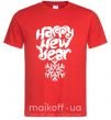 Мужская футболка HAPPY NEW YEAR SNOWFLAKE Красный фото