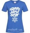 Женская футболка HAPPY NEW YEAR SNOWFLAKE Ярко-синий фото