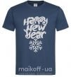 Мужская футболка HAPPY NEW YEAR SNOWFLAKE Темно-синий фото