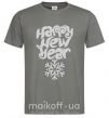 Мужская футболка HAPPY NEW YEAR SNOWFLAKE Графит фото