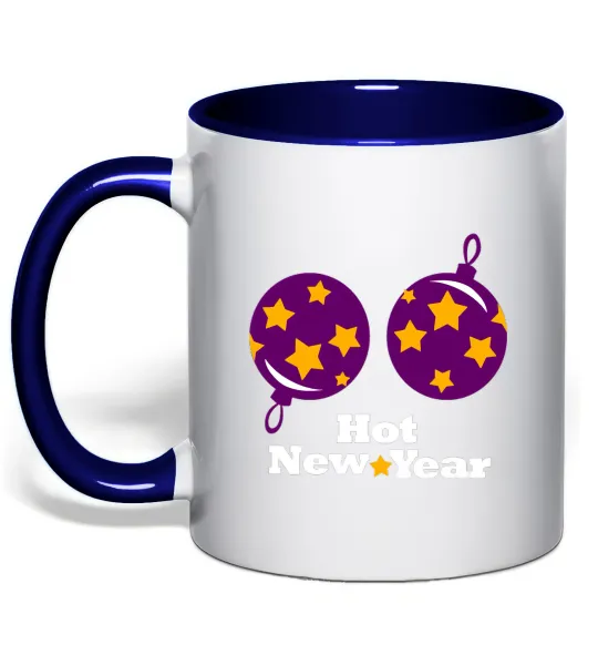 Чашка с цветной ручкой HOT NEW YEAR Глубокий темно-синий фото