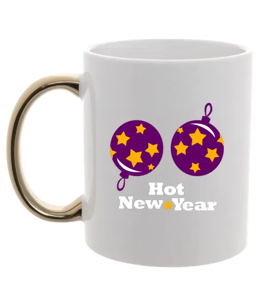 Чашка с цветной ручкой HOT NEW YEAR Золото фото