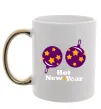 Чашка с цветной ручкой HOT NEW YEAR Золото Чашка с цветной ручкой HOT NEW YEAR Золото фото