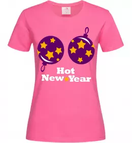 Женская футболка HOT NEW YEAR Ярко-розовый фото