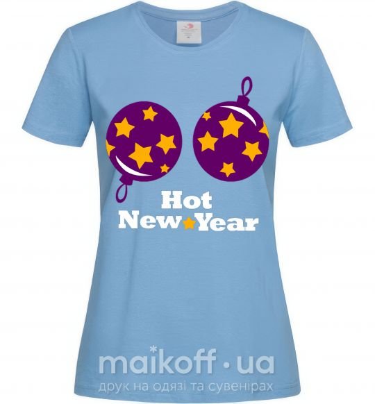 Женская футболка HOT NEW YEAR Голубой фото