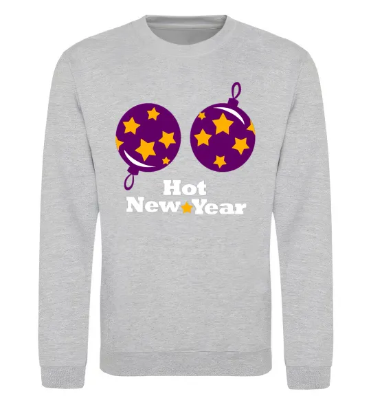 Свитшот HOT NEW YEAR Серый меланж фото