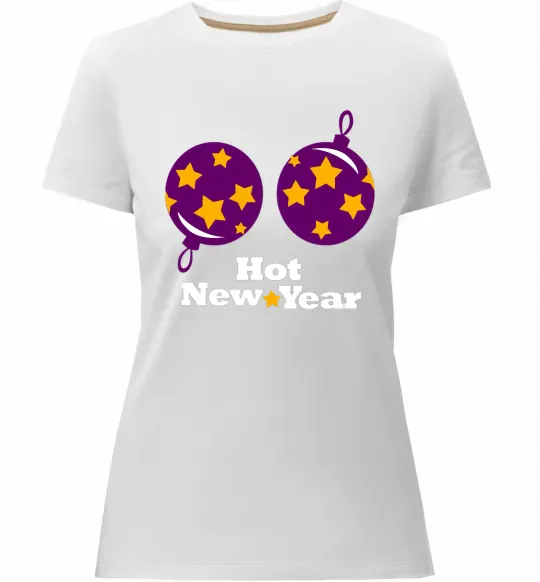 Жіноча преміум футболка HOT NEW YEAR Білий фото