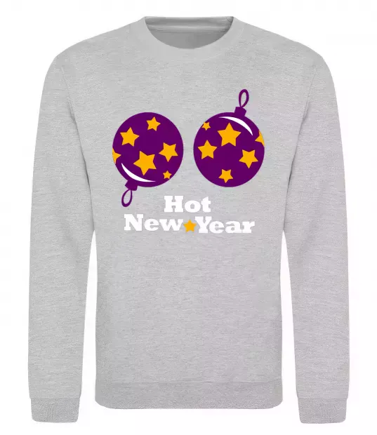 Свитшот HOT NEW YEAR Серый меланж фото