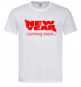 Чоловіча футболка NEW YEAR COMING SOON Білий фото