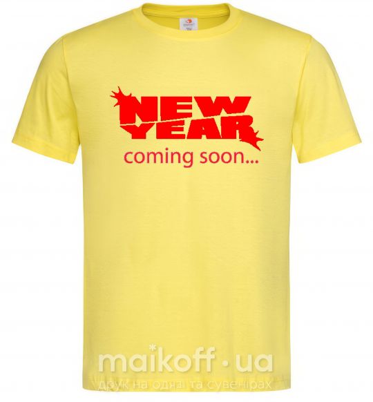 Чоловіча футболка NEW YEAR COMING SOON Лимонний фото