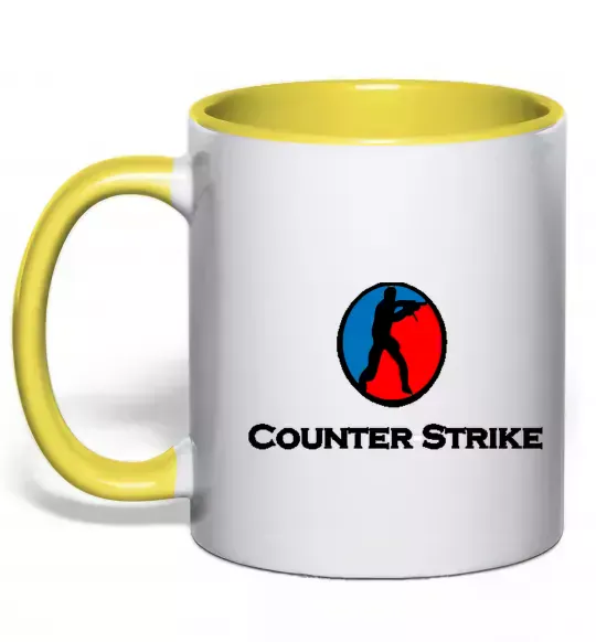 Чашка с цветной ручкой COUNTER STRIKE Солнечно желтый фото