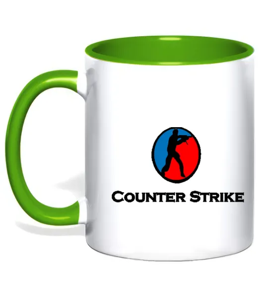Чашка с цветной ручкой COUNTER STRIKE Лаймовый фото