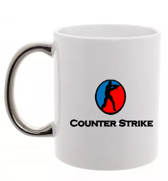 Чашка с цветной ручкой COUNTER STRIKE Серебро фото