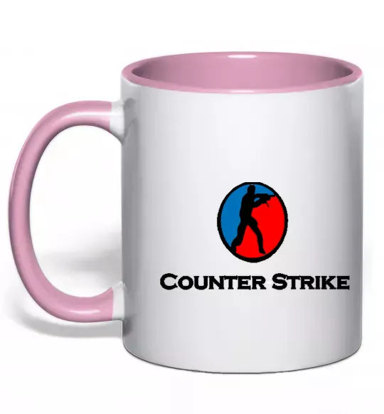 Чашка с цветной ручкой COUNTER STRIKE Нежно розовый фото
