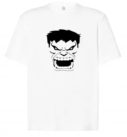 Футболка Оверсайз Сердитий Халк Білий фото