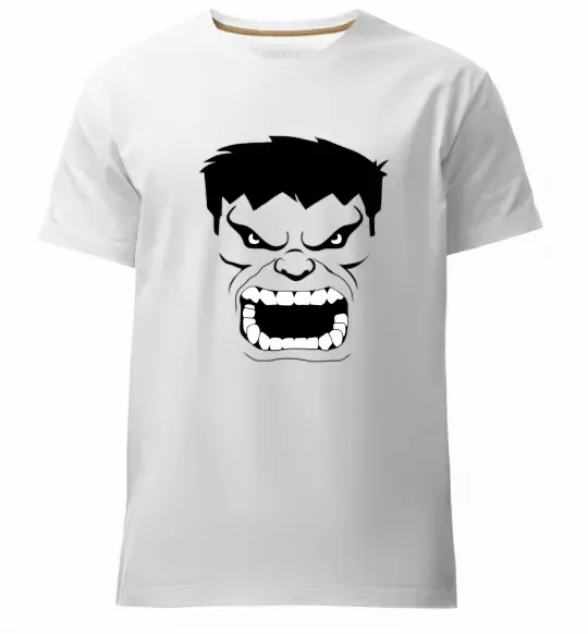 Мужская премиум футболка Сердитий Халк Белый фото