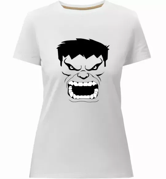 Жіноча преміум футболка Сердитий Халк Білий фото