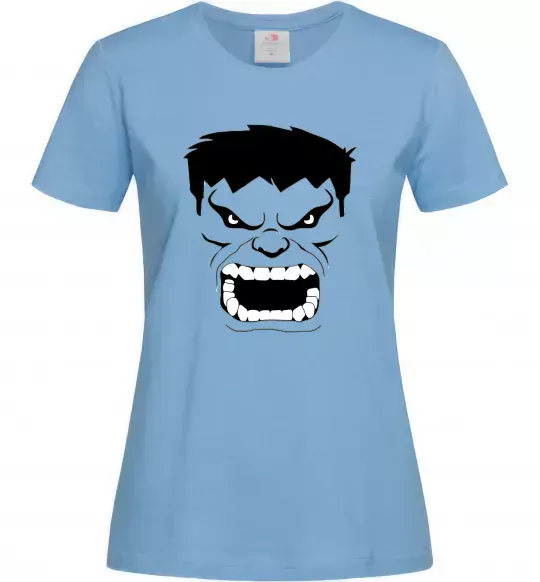 Женская футболка Сердитий Халк Голубой фото