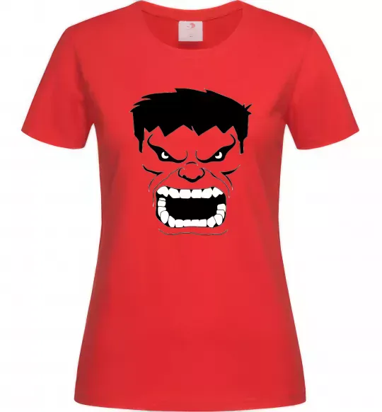 Женская футболка Сердитий Халк Красный фото