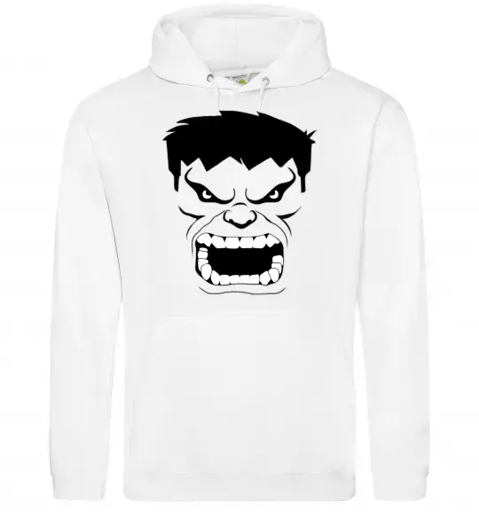 Жіноча толстовка (худі) Сердитий Халк Білий фото
