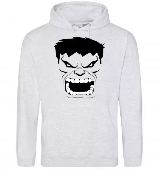 Жіноча толстовка (худі) Сердитий Халк Сірий меланж фото