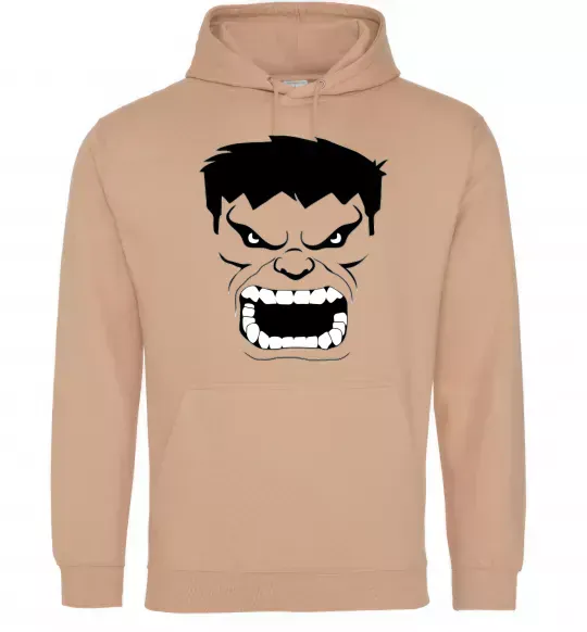 Жіноча толстовка (худі) Сердитий Халк Пісочний фото