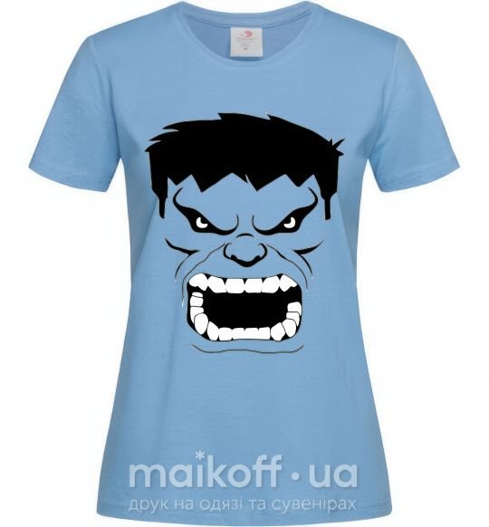 Женская футболка Сердитый Халк Голубой фото