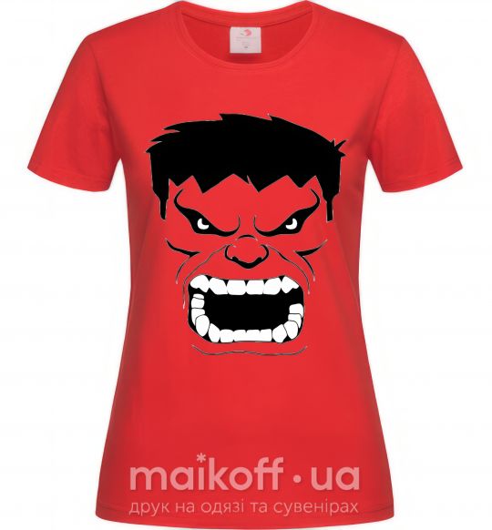 Женская футболка Сердитый Халк Красный фото