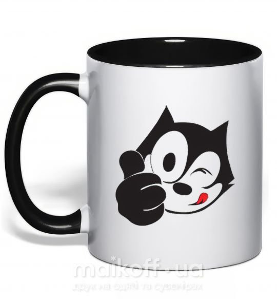 Чашка с цветной ручкой FELIX THE CAT Like Черный фото