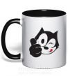 Чашка з кольоровою ручкою FELIX THE CAT Like Чорний фото