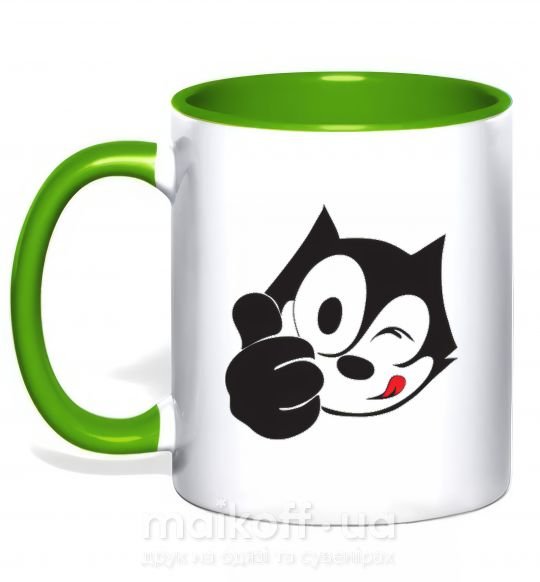 Чашка з кольоровою ручкою FELIX THE CAT Like Зелений фото