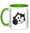 Чашка з кольоровою ручкою FELIX THE CAT Like Зелений фото