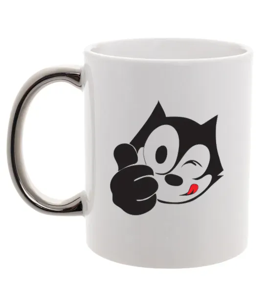Чашка з кольоровою ручкою FELIX THE CAT Like Срібло фото