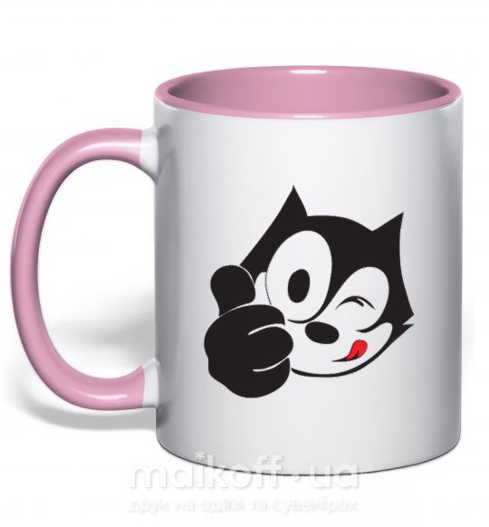 Чашка з кольоровою ручкою FELIX THE CAT Like Ніжно рожевий фото