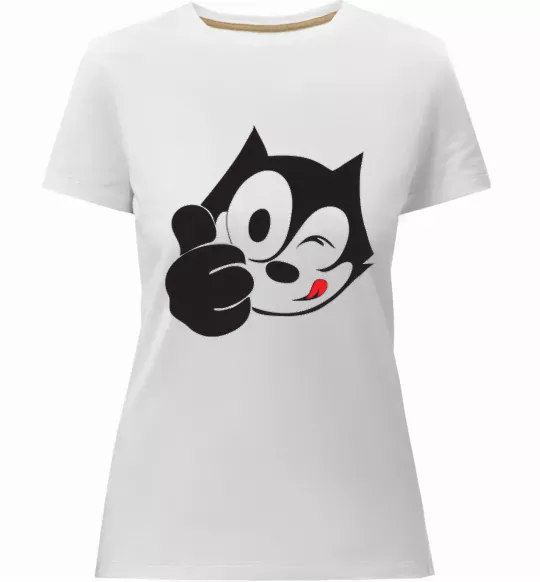 Женская премиум футболка FELIX THE CAT Like Белый фото