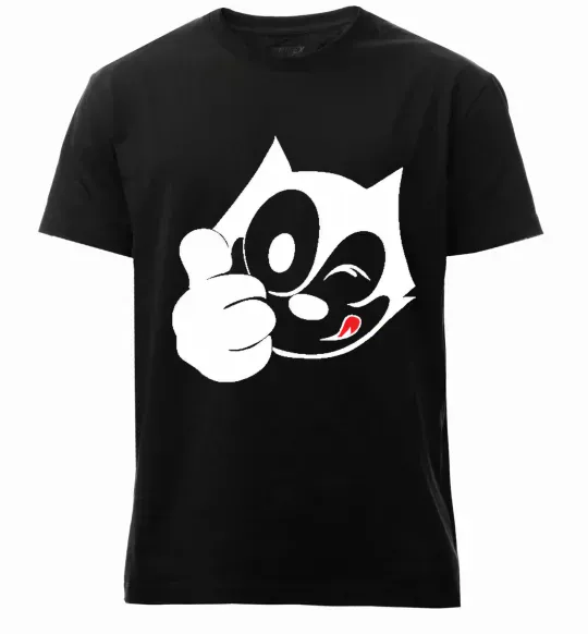 Чоловіча преміум футболка FELIX THE CAT Like Чорний фото