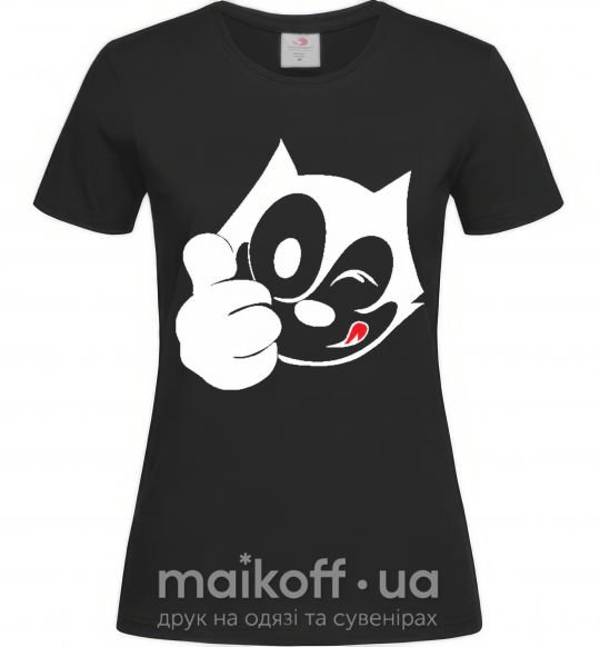 Женская футболка FELIX THE CAT Like Черный фото
