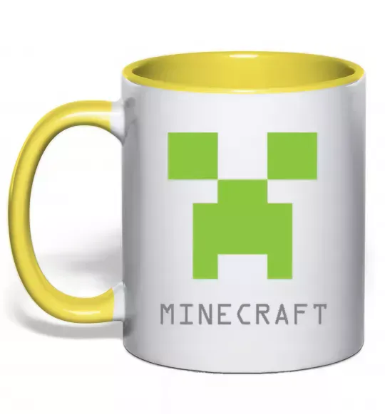 Чашка с цветной ручкой MINECRAFT Simple Солнечно желтый фото