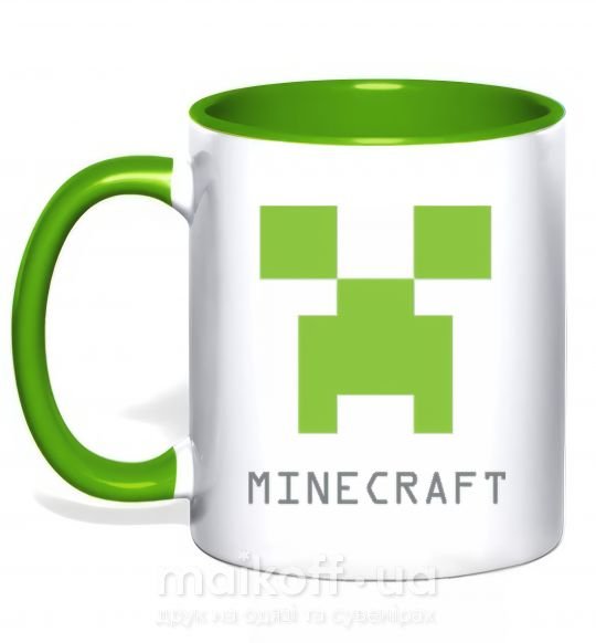 Чашка з кольоровою ручкою MINECRAFT Simple Зелений фото