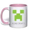 Чашка с цветной ручкой MINECRAFT Simple Нежно розовый фото