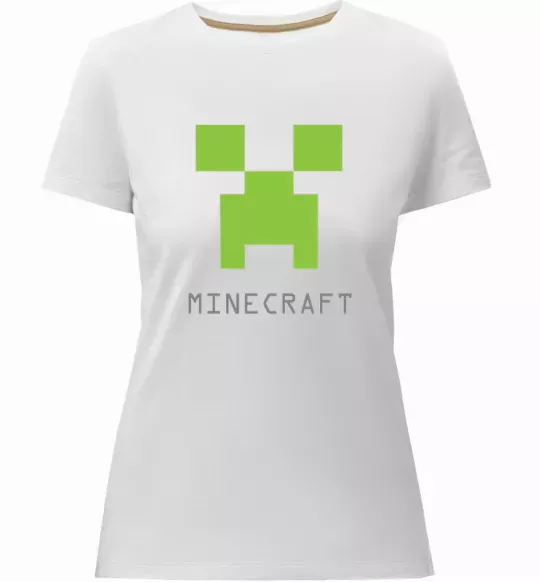 Жіноча преміум футболка MINECRAFT Simple Білий фото